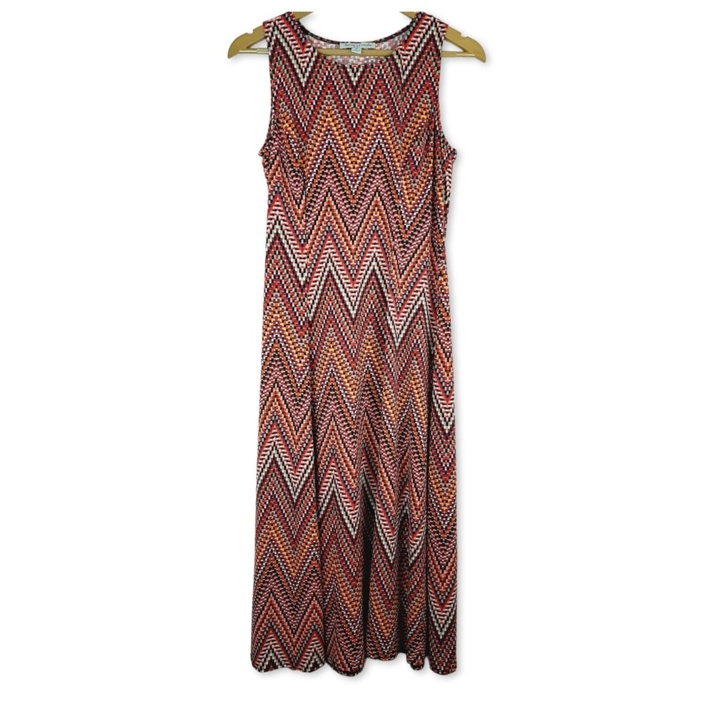 Danny and Nicole Women Stretch Chevron Multicolor Sleeveless Dress Size 8